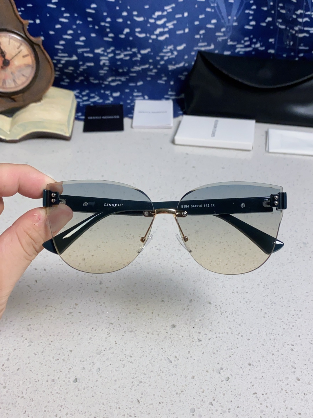 Gentle Moster(GM) 2025新款猫眼高级感无框大脸太阳镜女潮防晒防紫外线个性墨镜女士 型