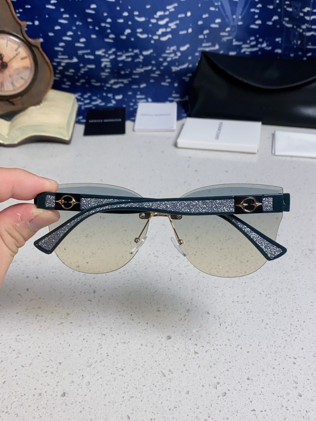 Gentle Moster(GM) 2025新款猫眼高级感无框大脸太阳镜女潮防晒防紫外线个性墨镜女士 型