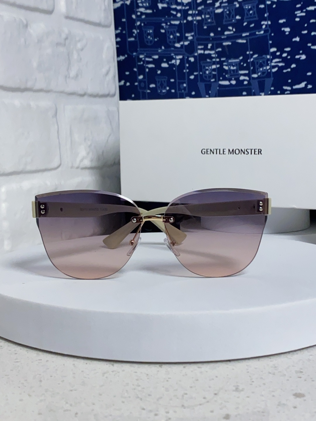 Gentle Moster(GM) 2025新款猫眼高级感无框大脸太阳镜女潮防晒防紫外线个性墨镜女士 型