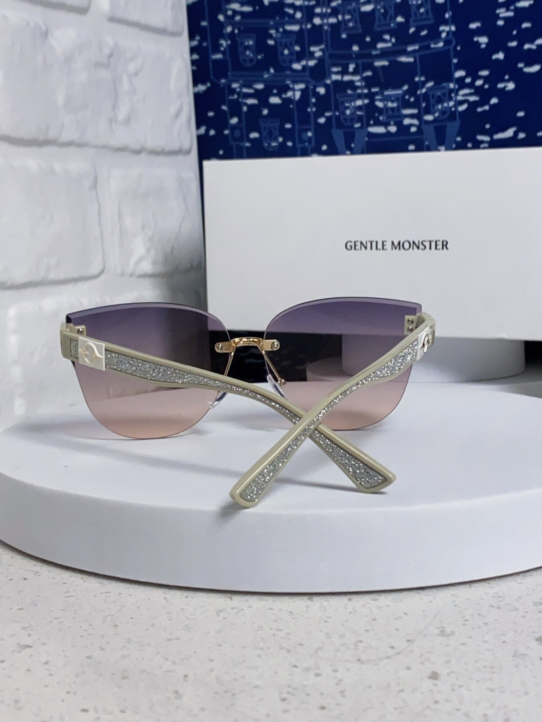 Gentle Moster(GM) 2025新款猫眼高级感无框大脸太阳镜女潮防晒防紫外线个性墨镜女士 型