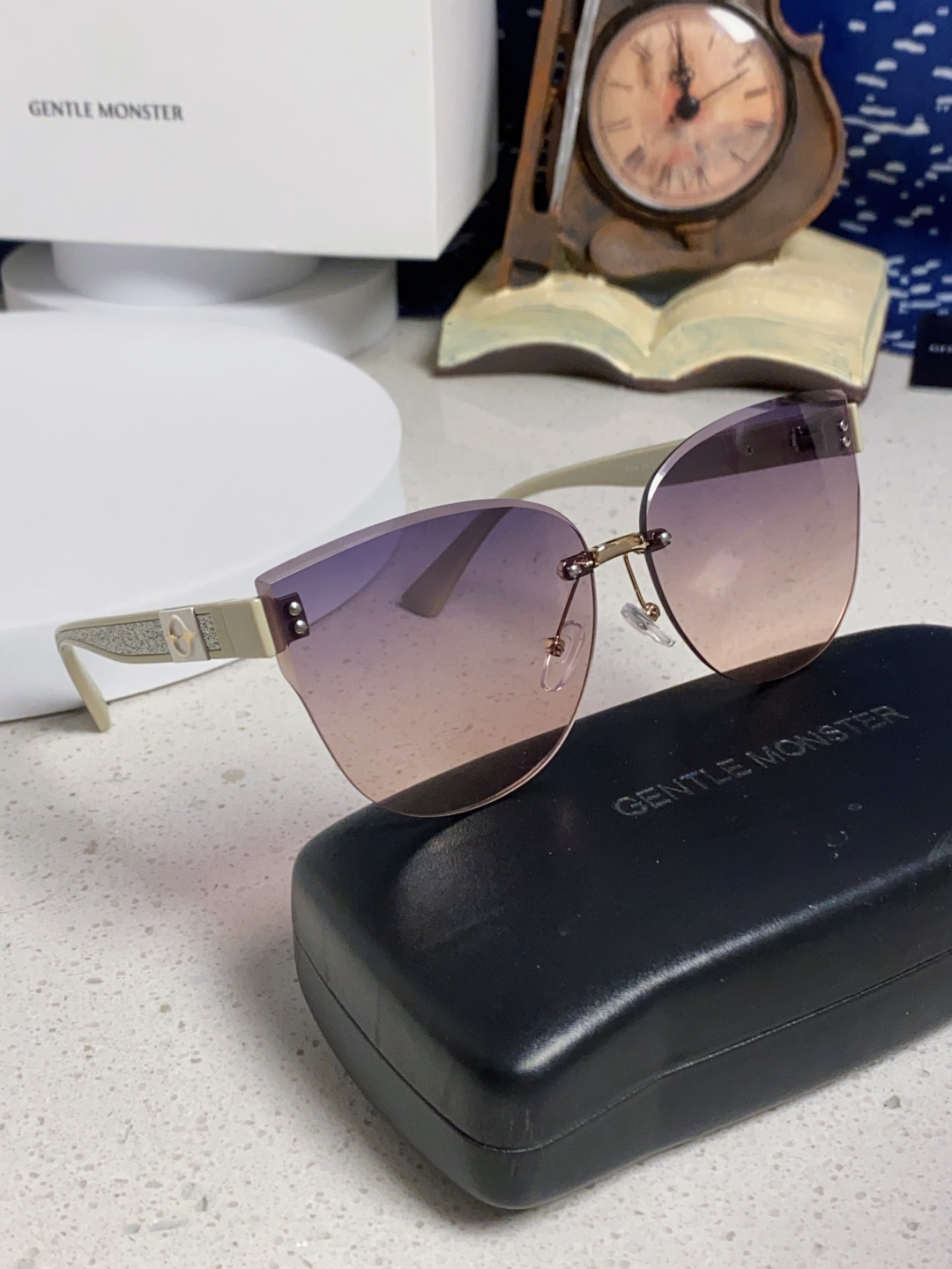 Gentle Moster(GM) 2025新款猫眼高级感无框大脸太阳镜女潮防晒防紫外线个性墨镜女士 型