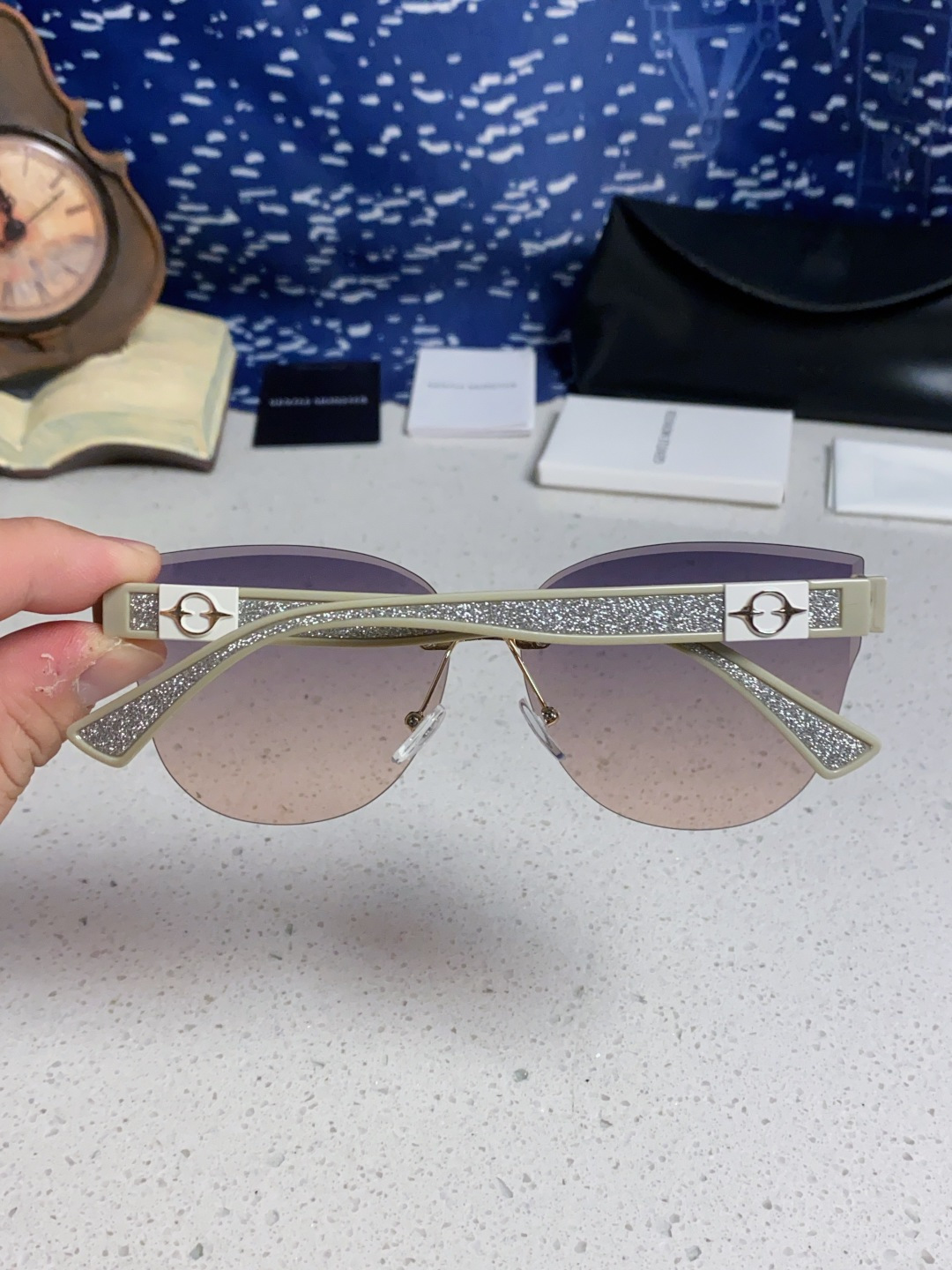 Gentle Moster(GM) 2025新款猫眼高级感无框大脸太阳镜女潮防晒防紫外线个性墨镜女士 型