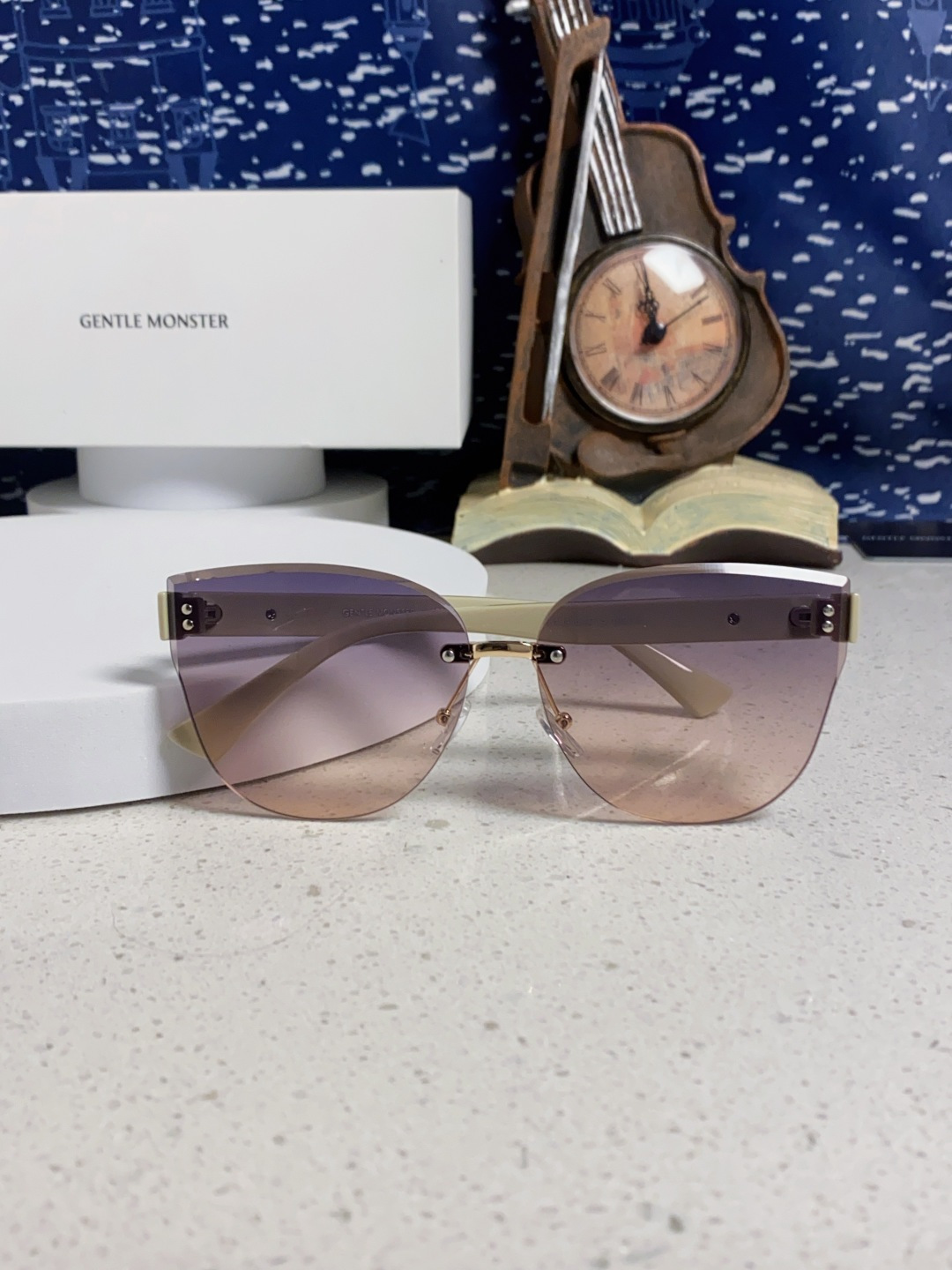 Gentle Moster(GM) 2025新款猫眼高级感无框大脸太阳镜女潮防晒防紫外线个性墨镜女士 型