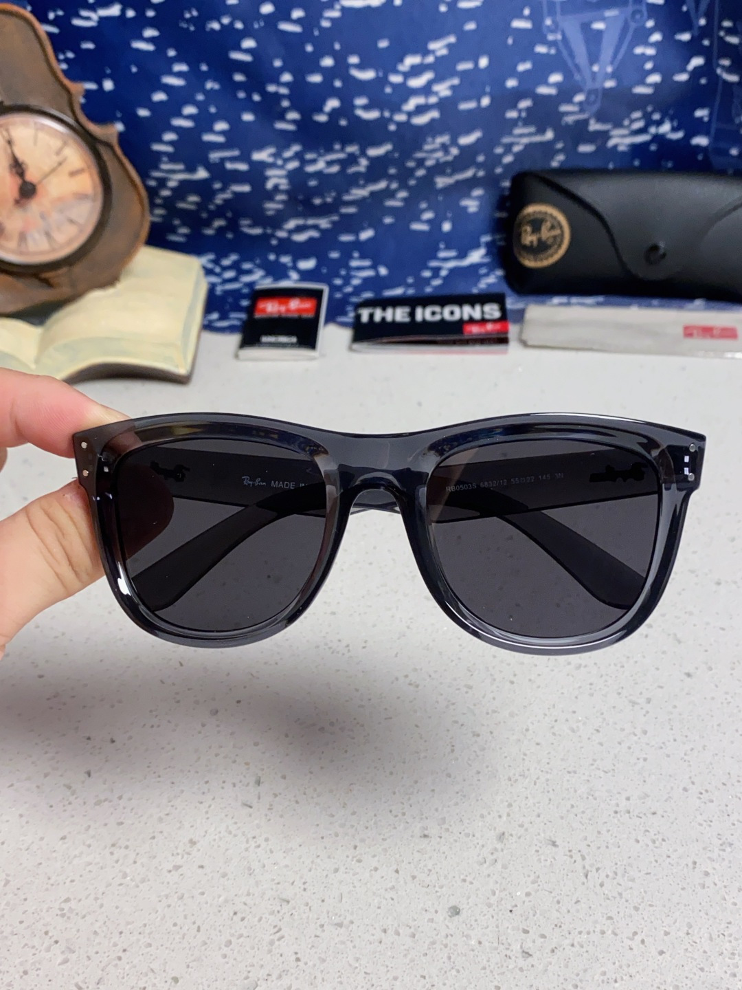 RayBan雷朋 2025新款 成毅同款REVERSE反转系列太阳镜复古方框男女情侣款简约黑框墨镜 RB