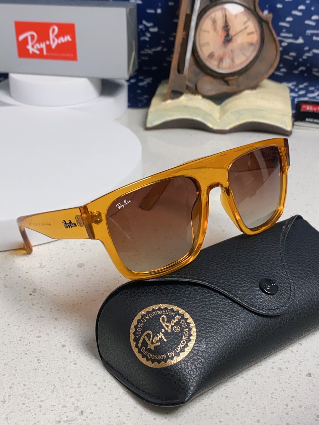 Rayban雷朋 2025新款男女复古大方框超宽显脸瘦太阳眼镜时尚墨镜遮阳镜 RB0360