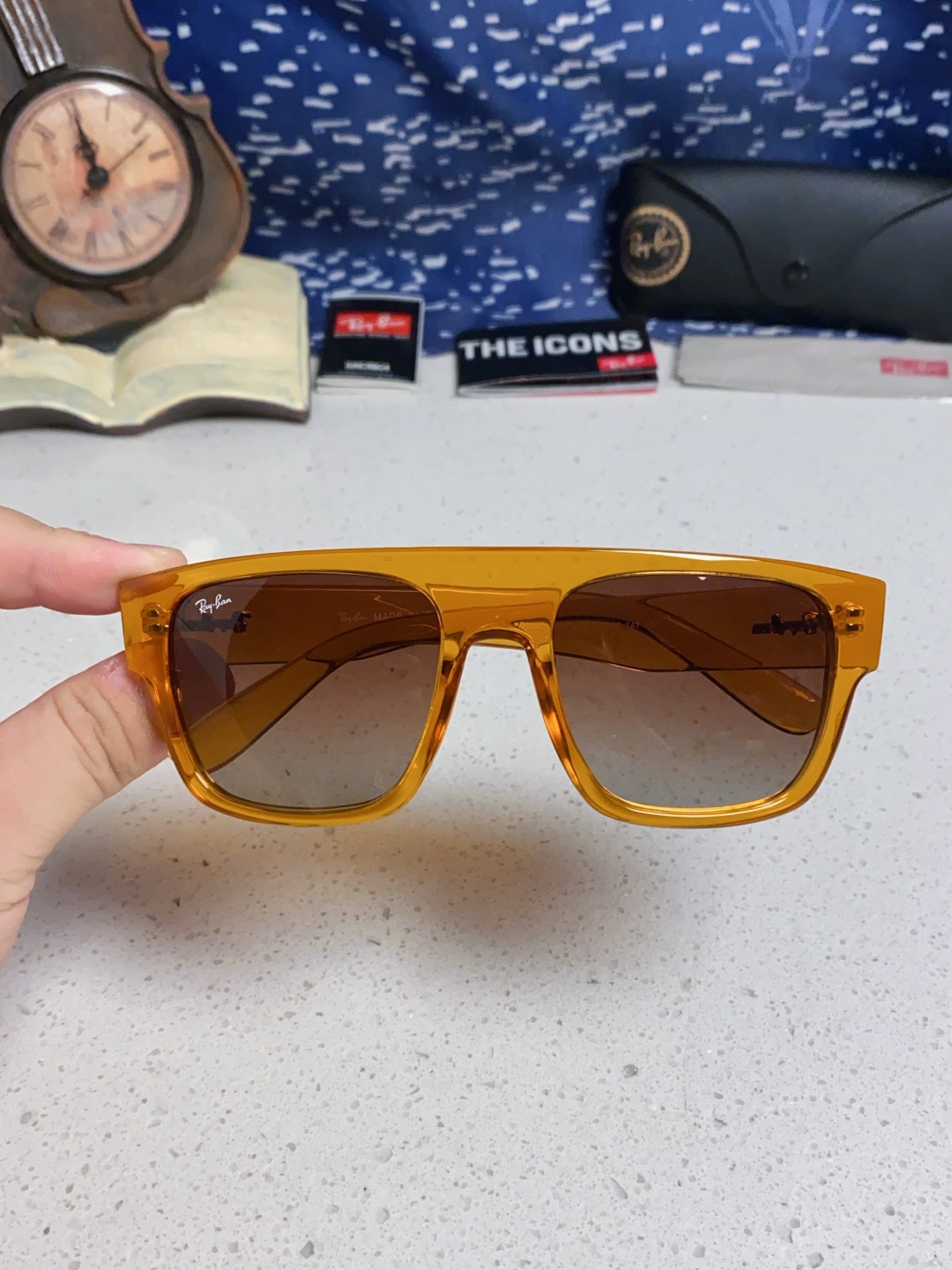 Rayban雷朋 2025新款男女复古大方框超宽显脸瘦太阳眼镜时尚墨镜遮阳镜 RB0360