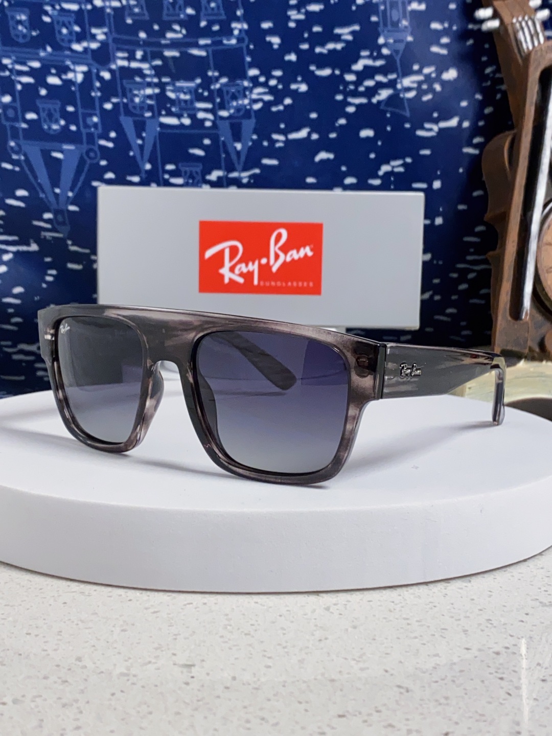 Rayban雷朋 2025新款男女复古大方框超宽显脸瘦太阳眼镜时尚墨镜遮阳镜 RB0360