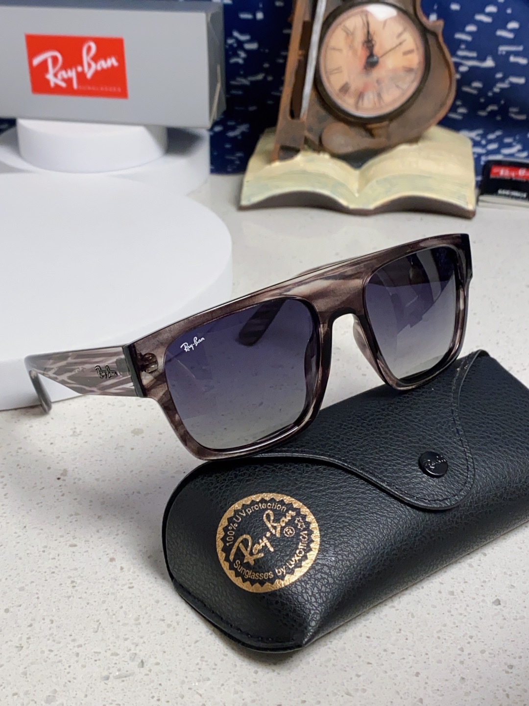Rayban雷朋 2025新款男女复古大方框超宽显脸瘦太阳眼镜时尚墨镜遮阳镜 RB0360