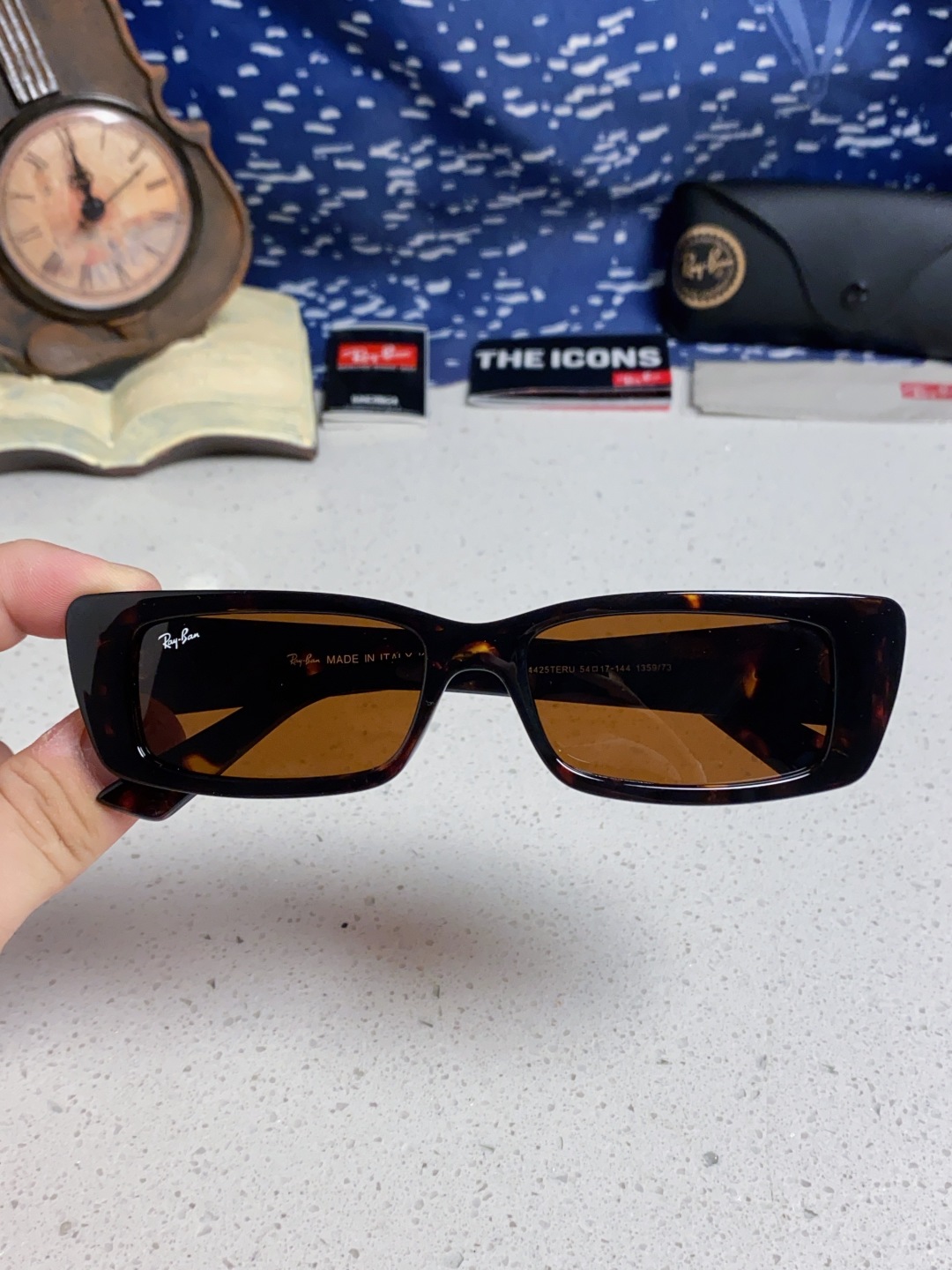 RayBan雷朋 2025新款窄框墨镜时尚太阳镜男女款方形开车眼镜 RB4425