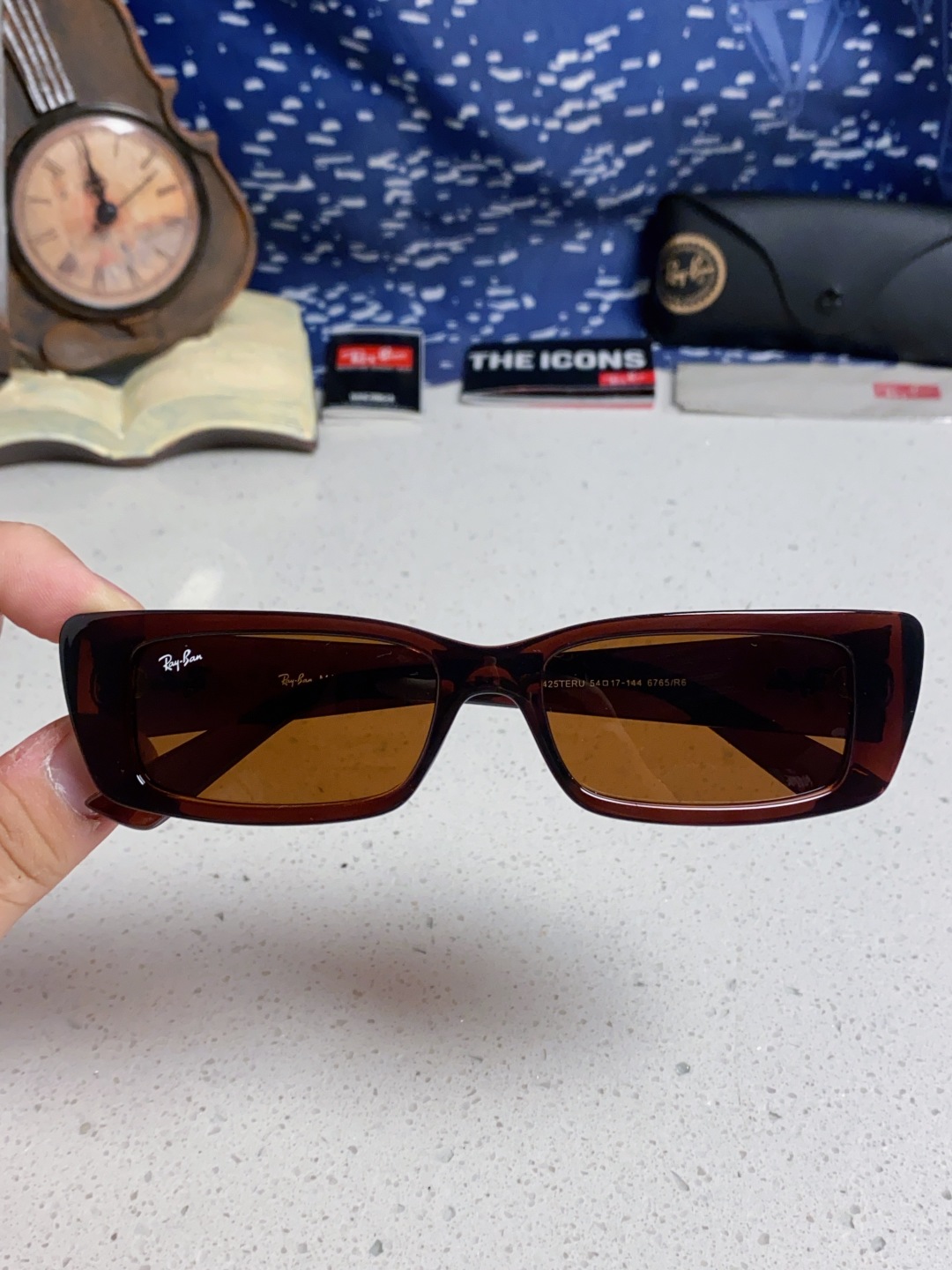 RayBan雷朋 2025新款窄框墨镜时尚太阳镜男女款方形开车眼镜 RB4425