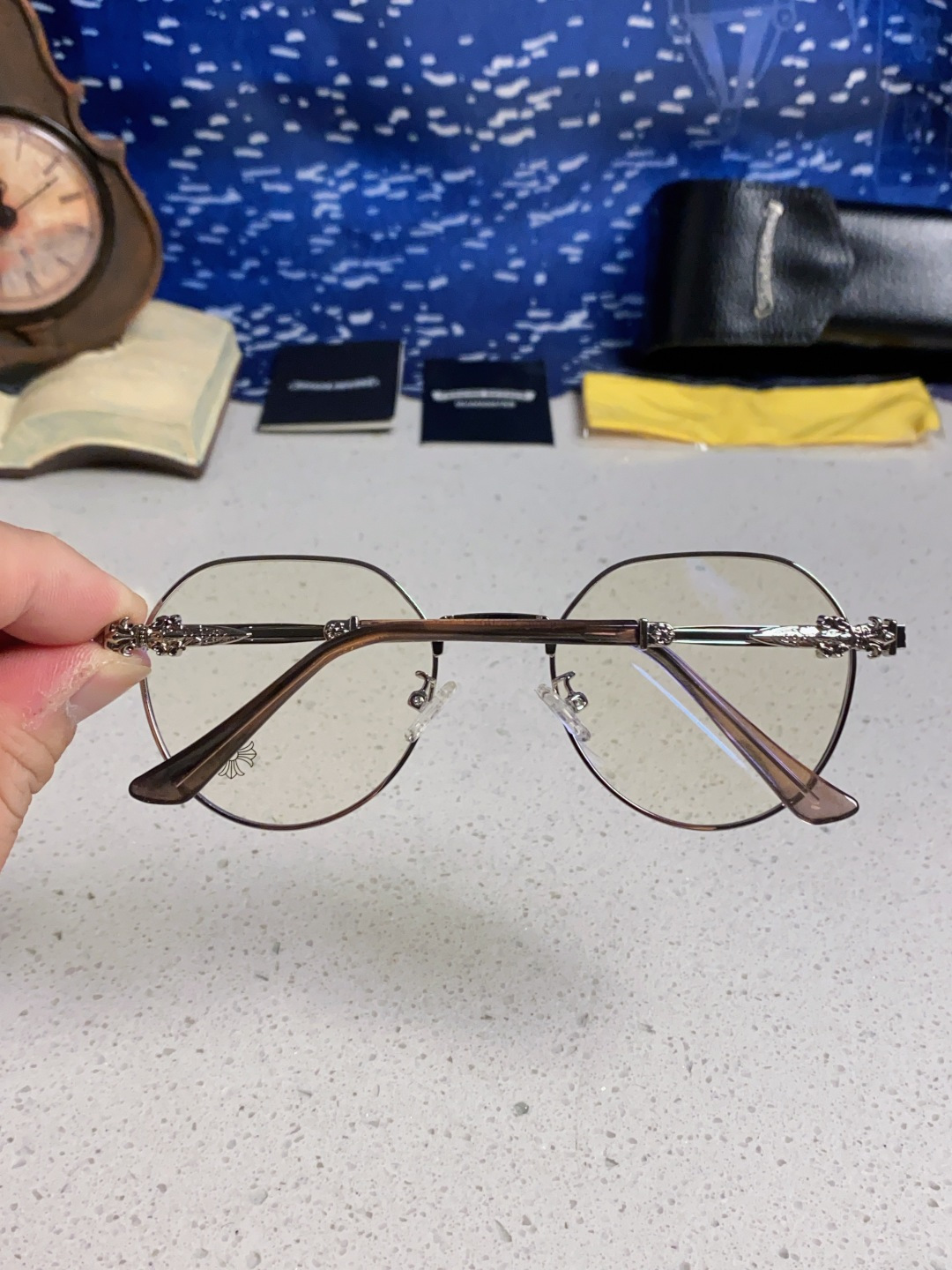 Chrome Hearts 克罗心 2025新款素颜神器眼镜框复古男女韩版潮配近视圆框大脸网红防蓝光平光