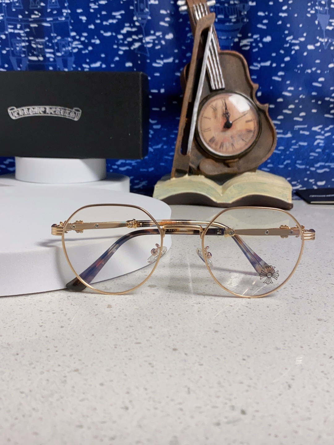 Chrome Hearts 克罗心 2025新款素颜神器眼镜框复古男女韩版潮配近视圆框大脸网红防蓝光平光