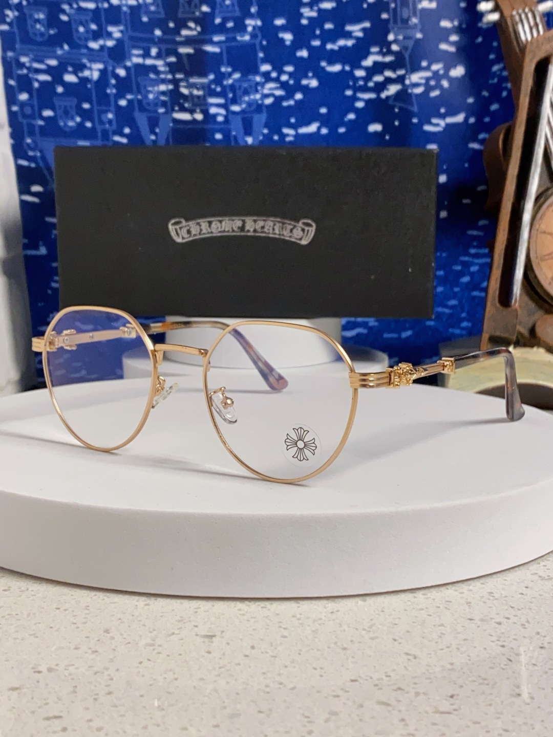 Chrome Hearts 克罗心 2025新款素颜神器眼镜框复古男女韩版潮配近视圆框大脸网红防蓝光平光