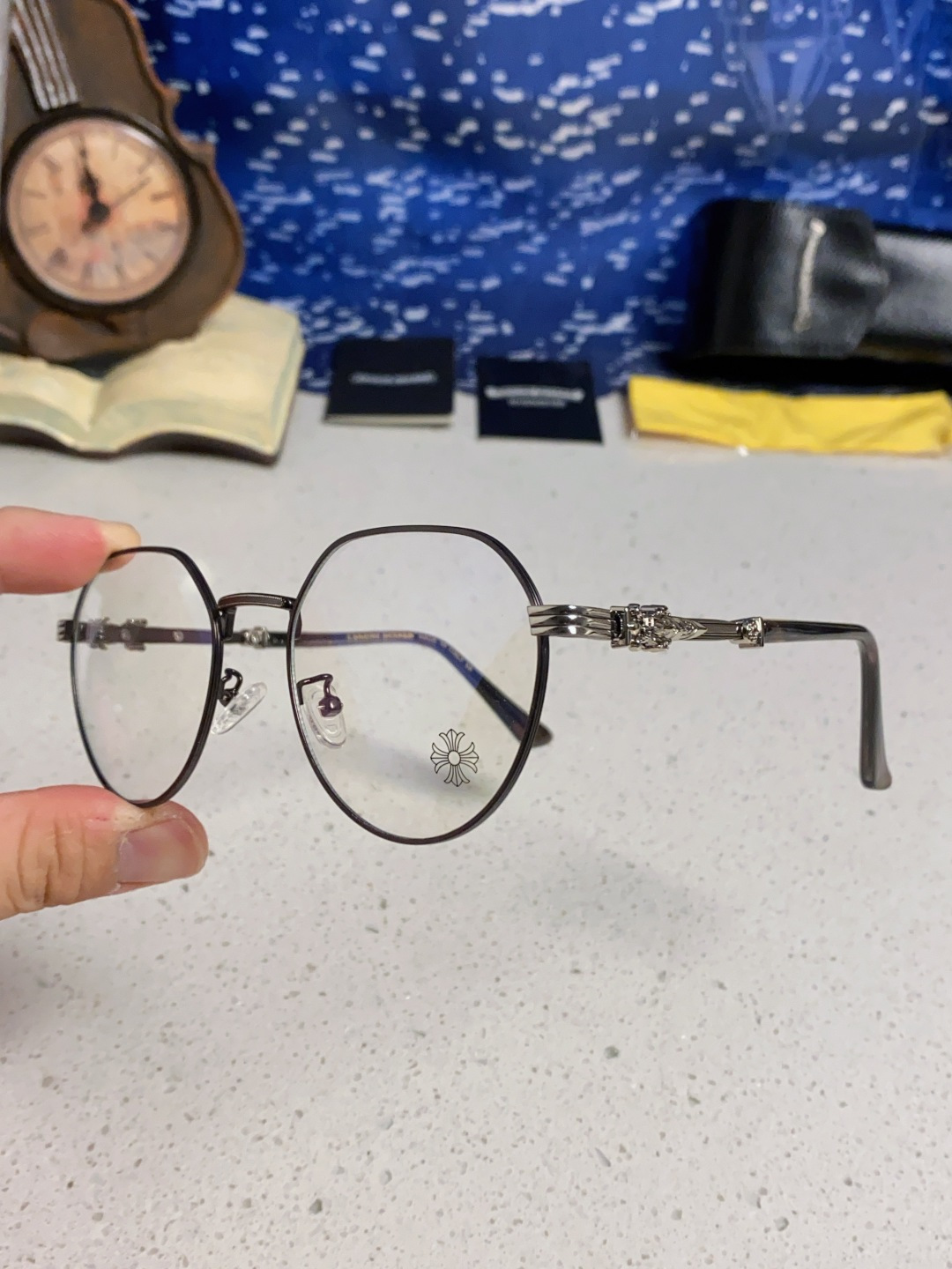 Chrome Hearts 克罗心 2025新款素颜神器眼镜框复古男女韩版潮配近视圆框大脸网红防蓝光平光