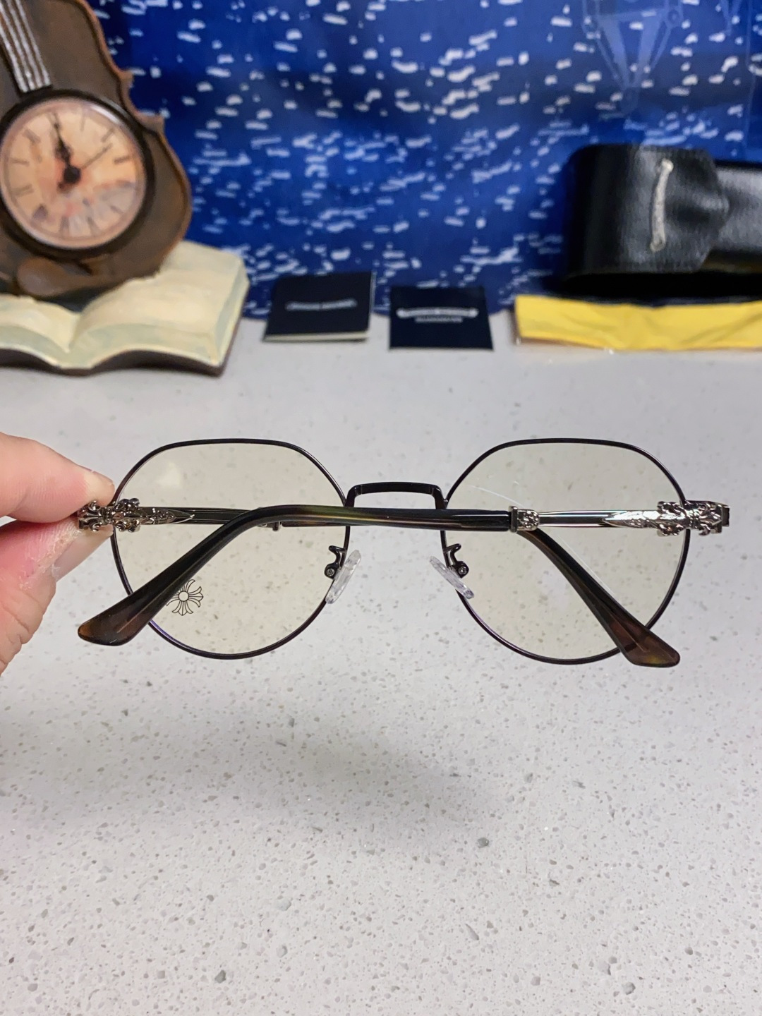 Chrome Hearts 克罗心 2025新款素颜神器眼镜框复古男女韩版潮配近视圆框大脸网红防蓝光平光