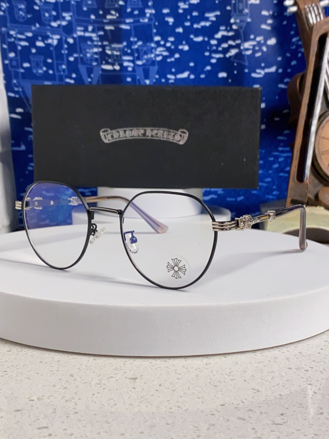 Chrome Hearts 克罗心 2025新款素颜神器眼镜框复古男女韩版潮配近视圆框大脸网红防蓝光平光