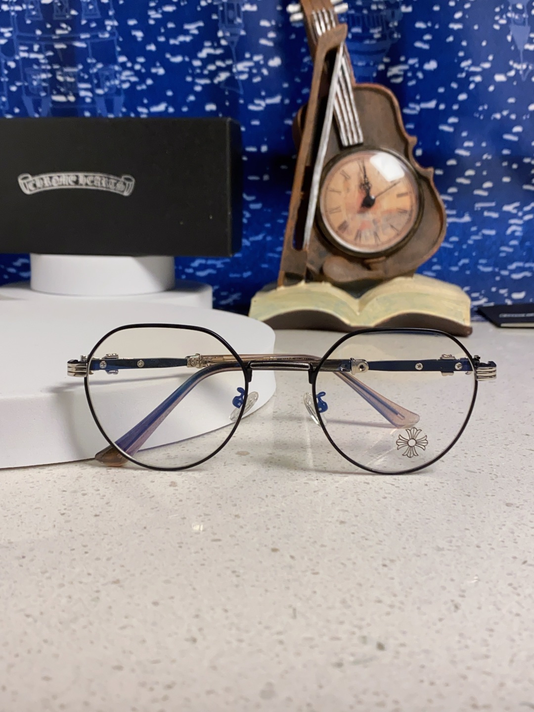 Chrome Hearts 克罗心 2025新款素颜神器眼镜框复古男女韩版潮配近视圆框大脸网红防蓝光平光