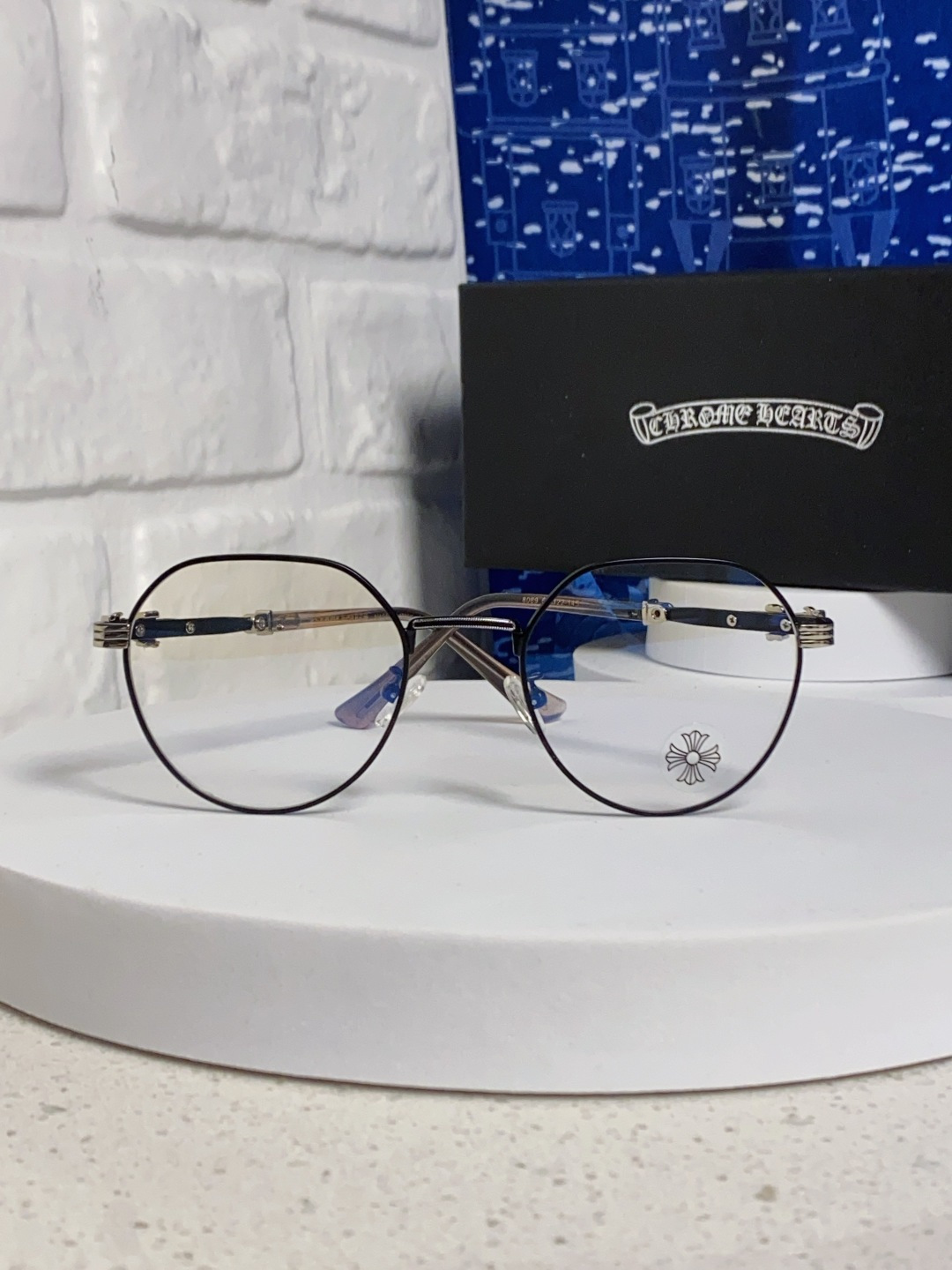 Chrome Hearts 克罗心 2025新款素颜神器眼镜框复古男女韩版潮配近视圆框大脸网红防蓝光平光