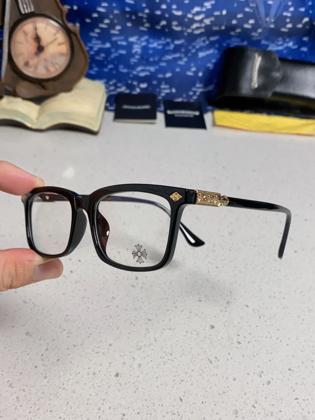 Chrome Hearts 克罗心2025新款高端潮款罗心近视眼镜框架复古男女小众素颜黑金可配度数镜片