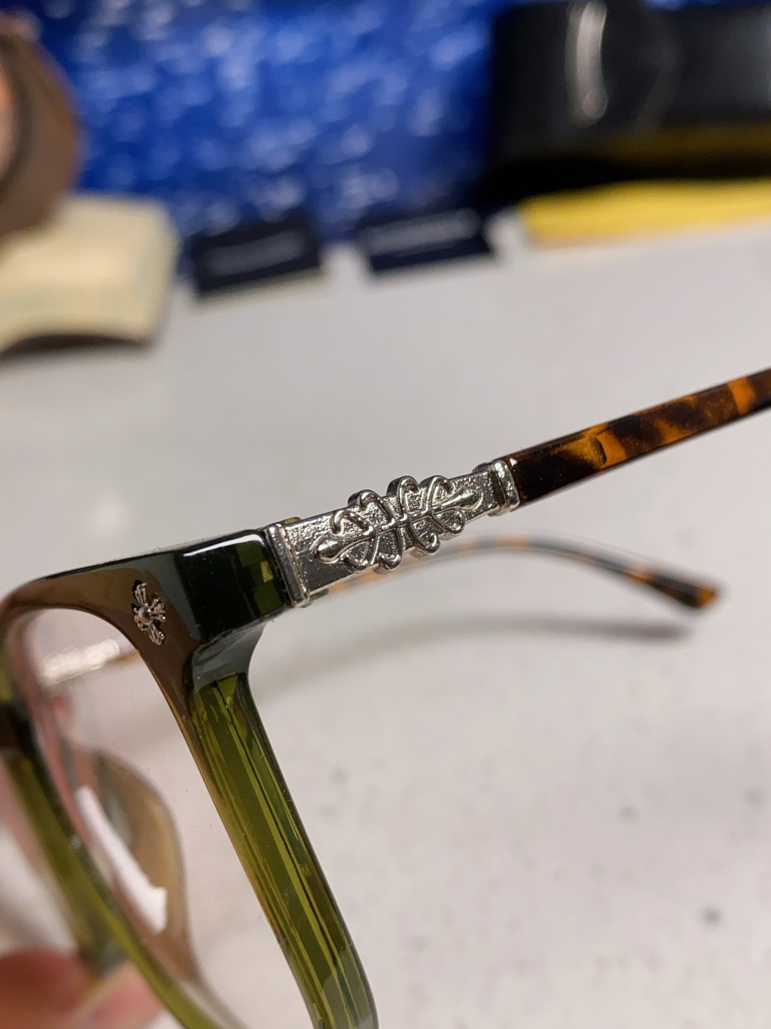 Chrome Hearts 克罗心 2025韩版黑框防蓝光眼镜男女个性可配近视度数素颜平光眼镜架星星装饰