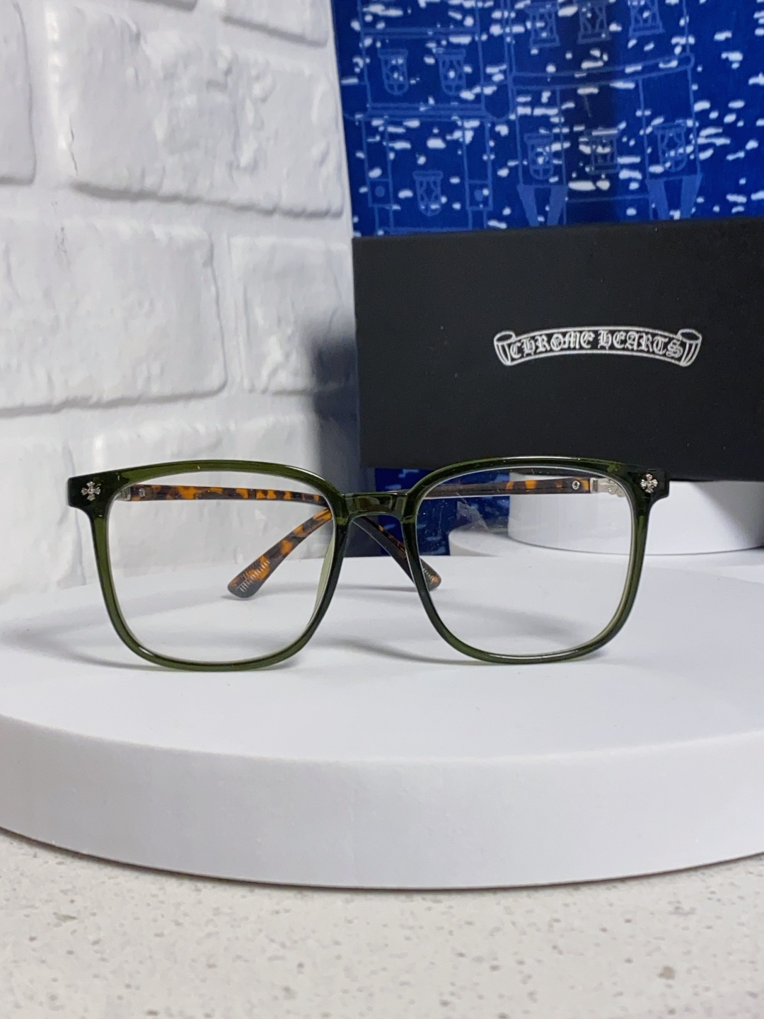 Chrome Hearts 克罗心 2025韩版黑框防蓝光眼镜男女个性可配近视度数素颜平光眼镜架星星装饰