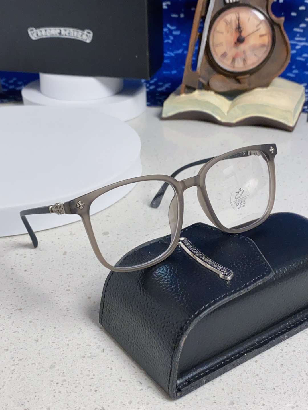 Chrome Hearts 克罗心 2025韩版黑框防蓝光眼镜男女个性可配近视度数素颜平光眼镜架星星装饰