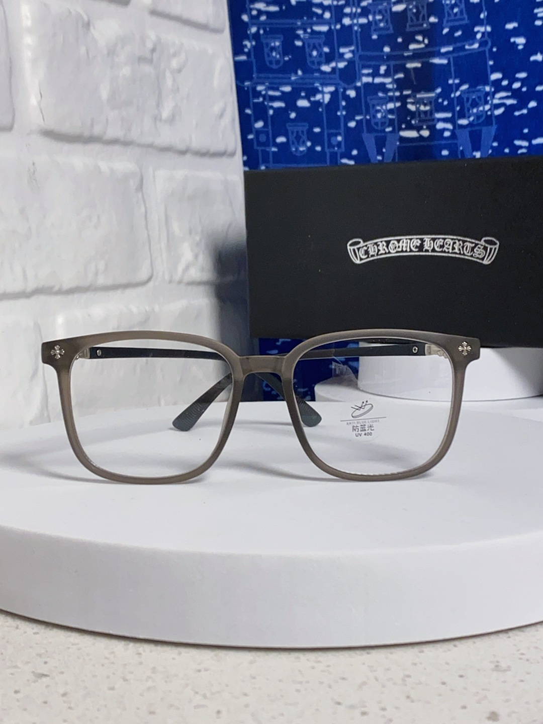 Chrome Hearts 克罗心 2025韩版黑框防蓝光眼镜男女个性可配近视度数素颜平光眼镜架星星装饰