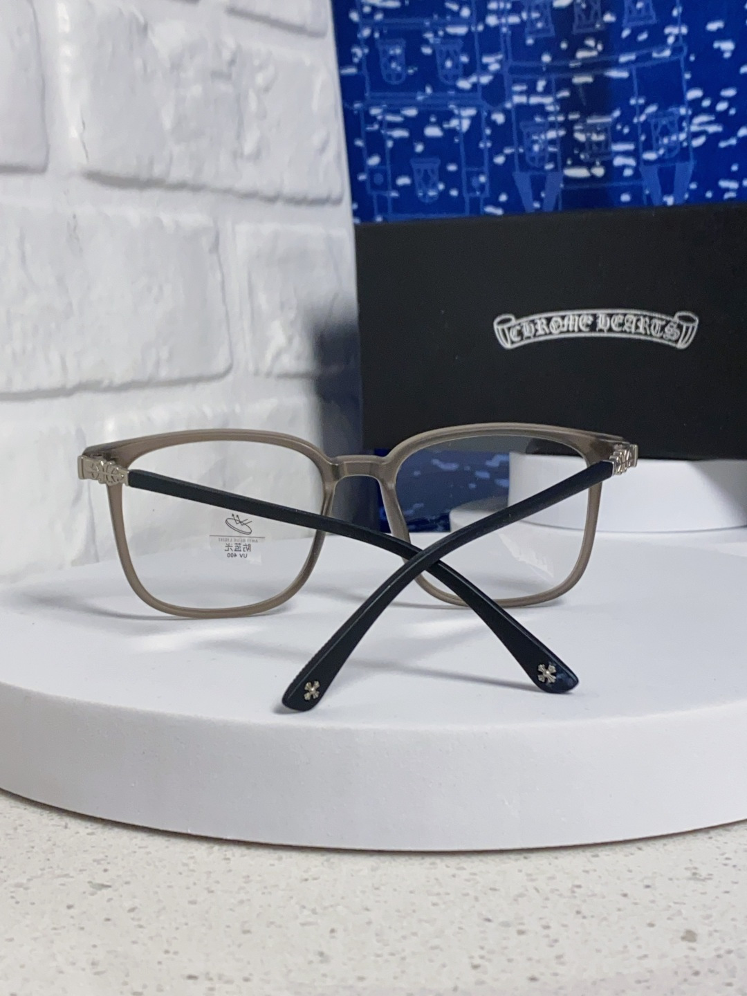 Chrome Hearts 克罗心 2025韩版黑框防蓝光眼镜男女个性可配近视度数素颜平光眼镜架星星装饰