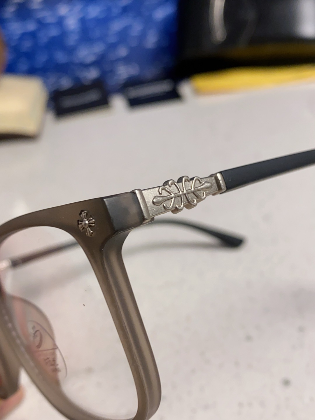 Chrome Hearts 克罗心 2025韩版黑框防蓝光眼镜男女个性可配近视度数素颜平光眼镜架星星装饰