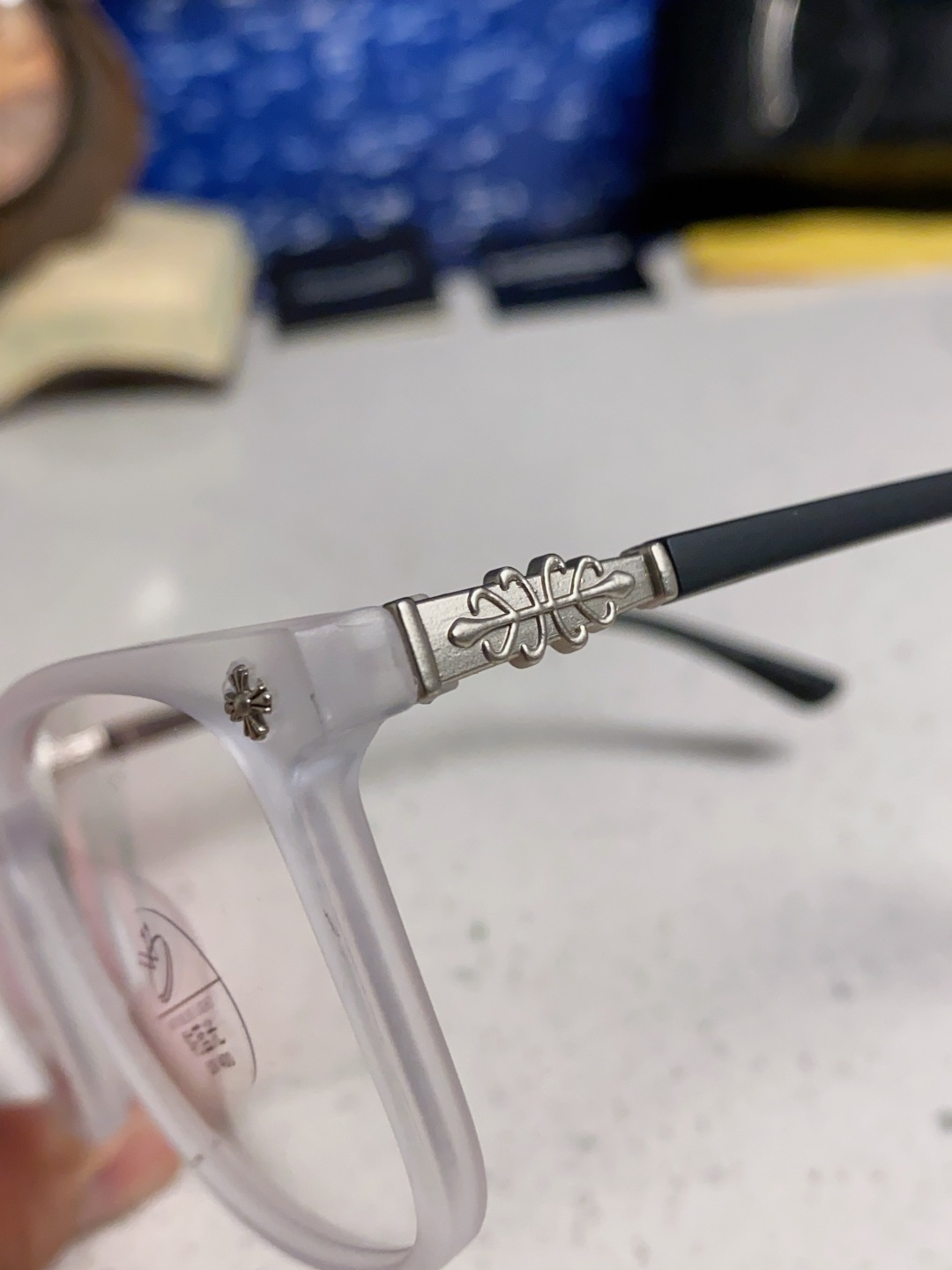 Chrome Hearts 克罗心 2025韩版黑框防蓝光眼镜男女个性可配近视度数素颜平光眼镜架星星装饰