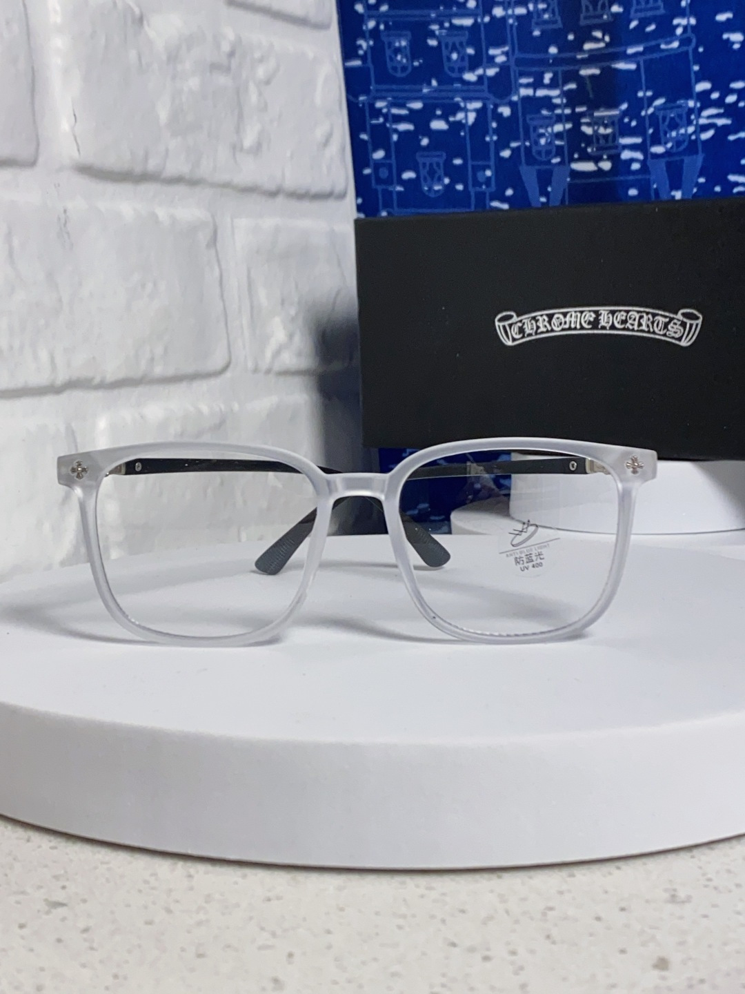 Chrome Hearts 克罗心 2025韩版黑框防蓝光眼镜男女个性可配近视度数素颜平光眼镜架星星装饰