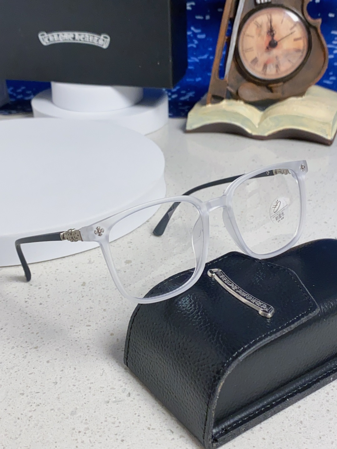 Chrome Hearts 克罗心 2025韩版黑框防蓝光眼镜男女个性可配近视度数素颜平光眼镜架星星装饰