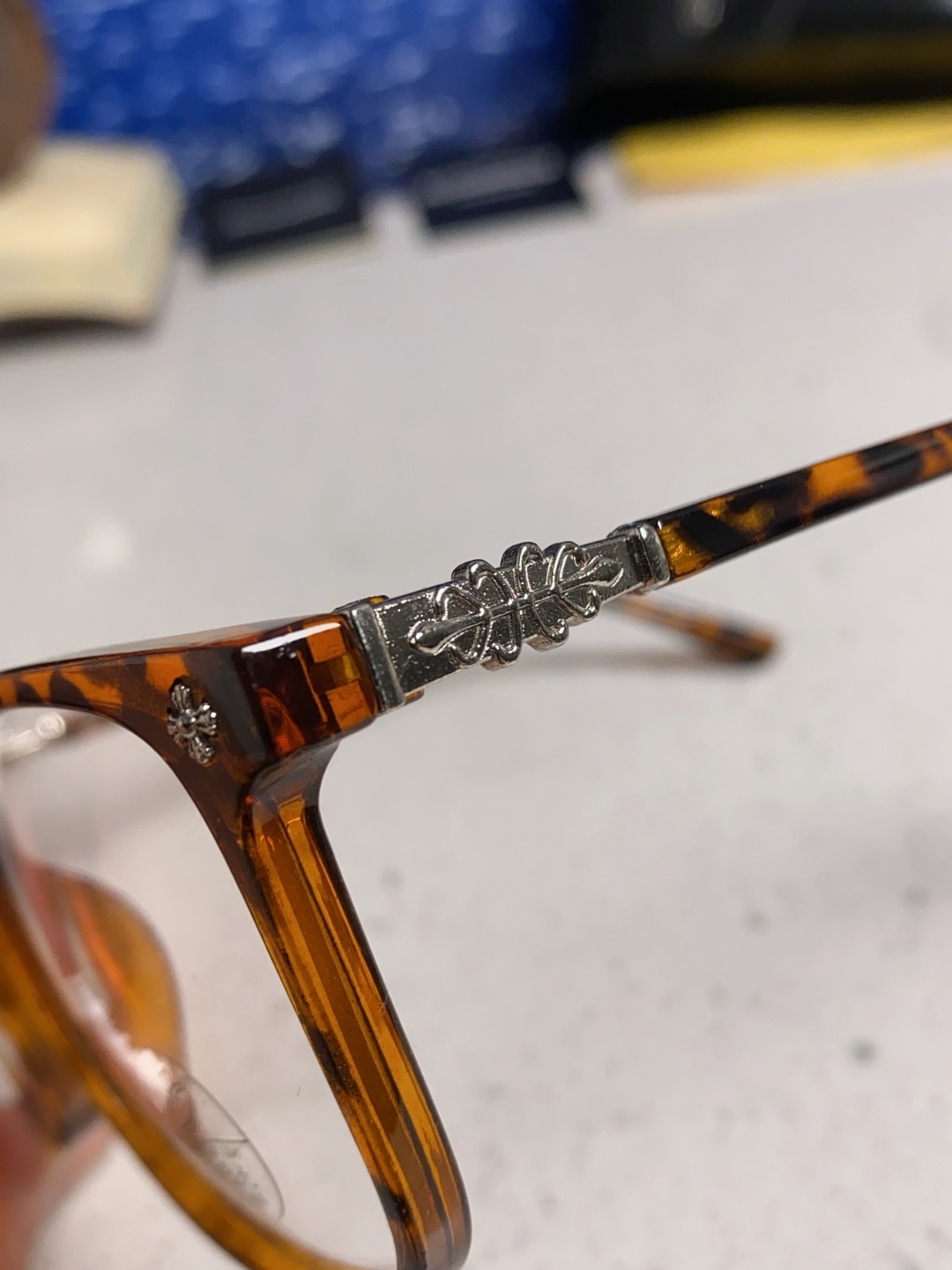 Chrome Hearts 克罗心 2025韩版黑框防蓝光眼镜男女个性可配近视度数素颜平光眼镜架星星装饰