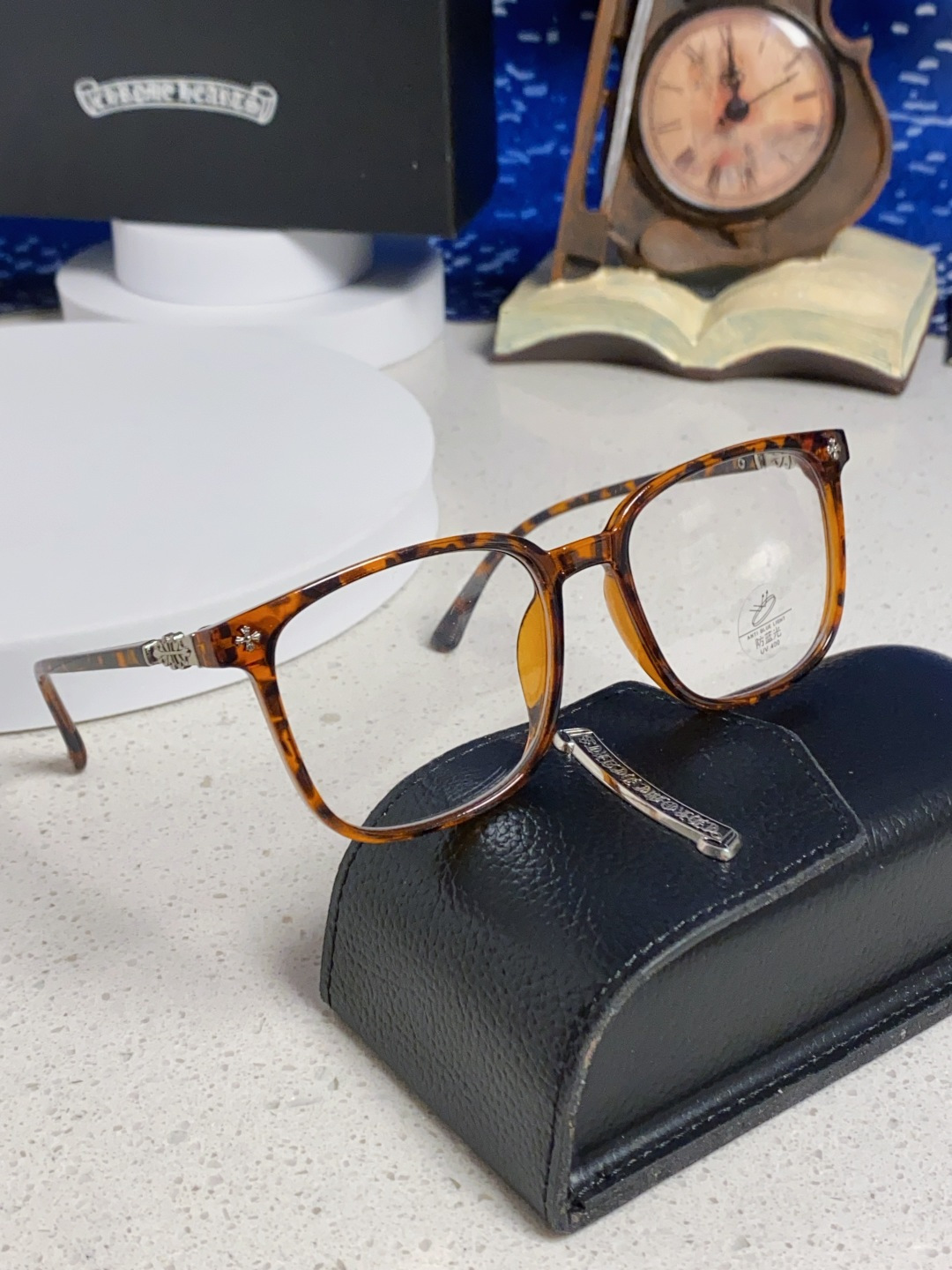 Chrome Hearts 克罗心 2025韩版黑框防蓝光眼镜男女个性可配近视度数素颜平光眼镜架星星装饰