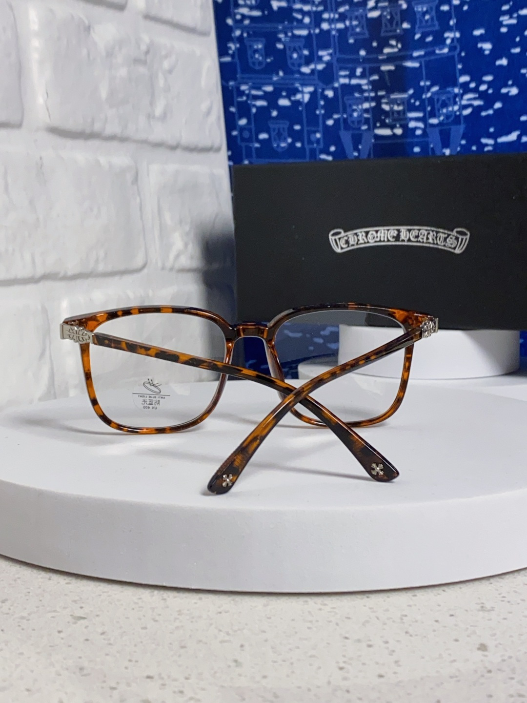 Chrome Hearts 克罗心 2025韩版黑框防蓝光眼镜男女个性可配近视度数素颜平光眼镜架星星装饰