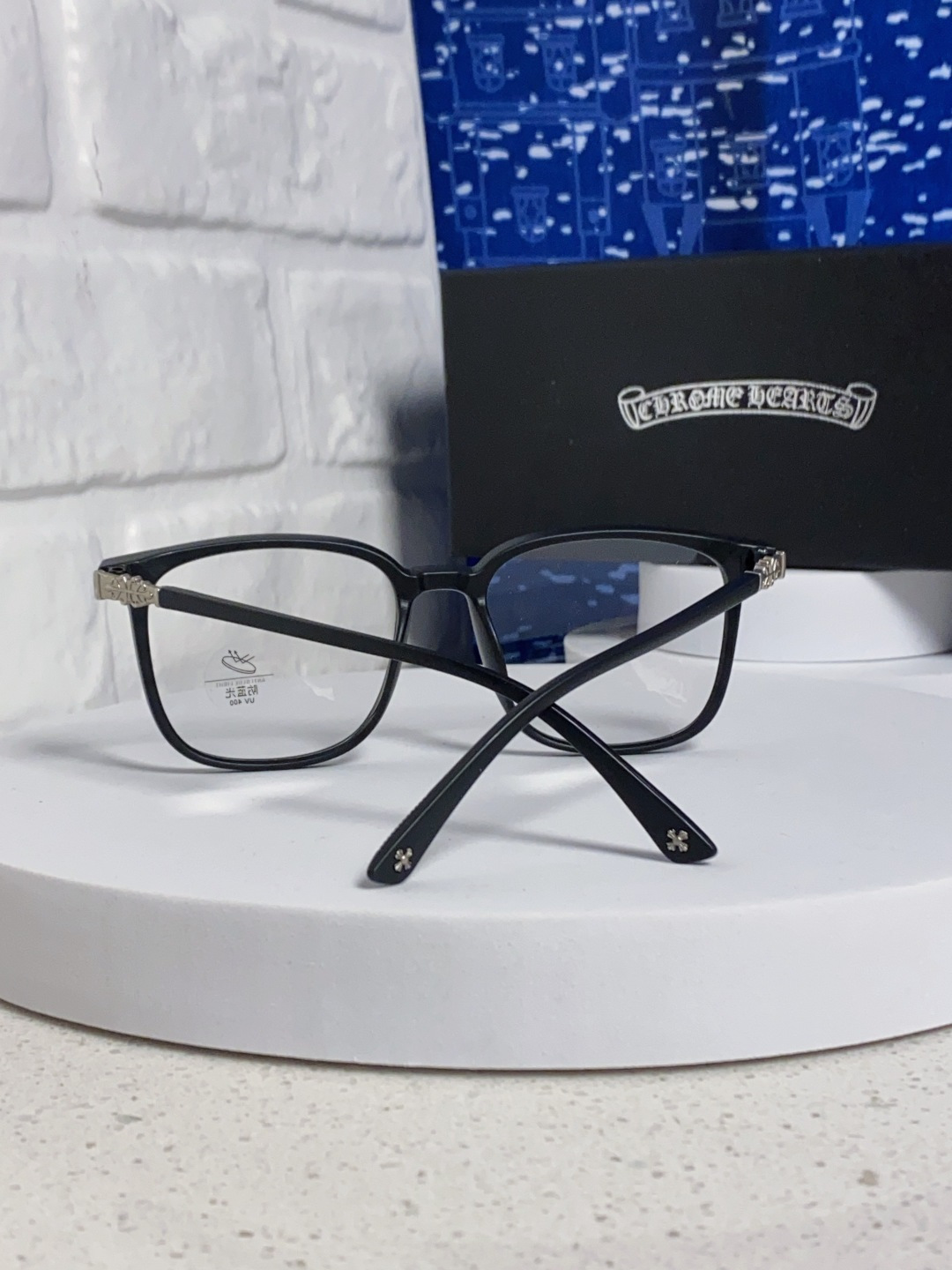 Chrome Hearts 克罗心 2025韩版黑框防蓝光眼镜男女个性可配近视度数素颜平光眼镜架星星装饰