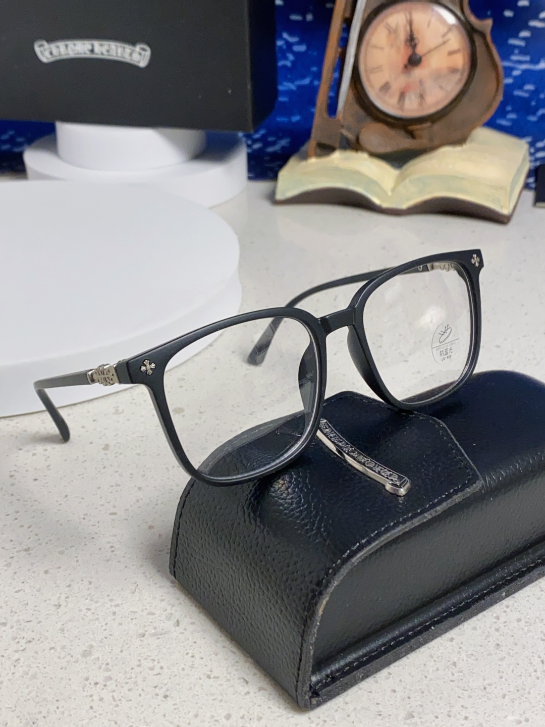 Chrome Hearts 克罗心 2025韩版黑框防蓝光眼镜男女个性可配近视度数素颜平光眼镜架星星装饰