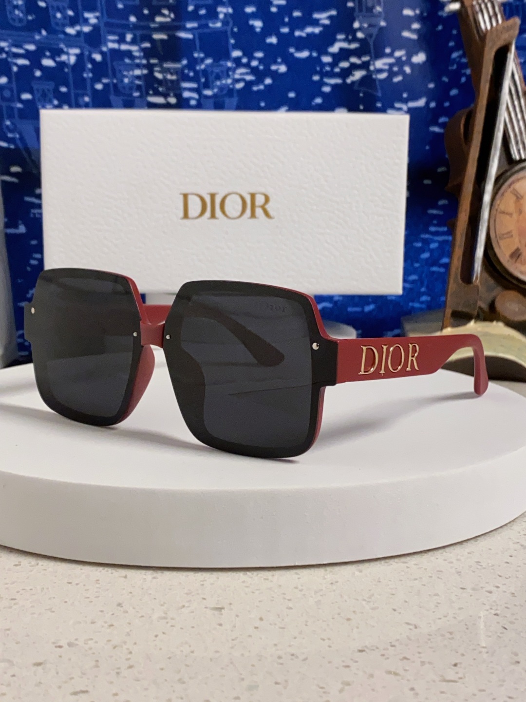 Dior迪奥 2025新款韩版网红方形大框墨镜男女高级感ins潮大脸显瘦防紫外线太阳镜