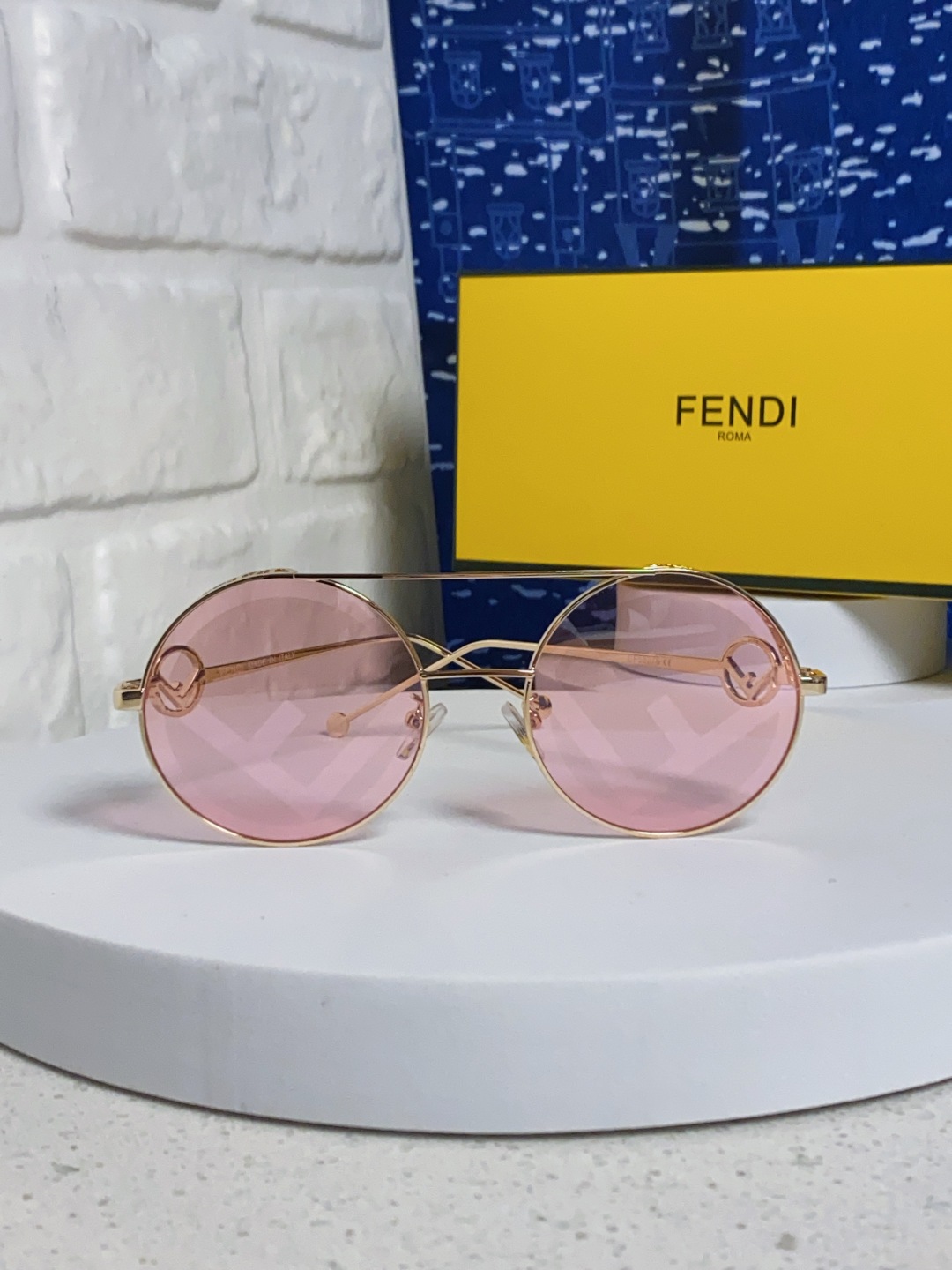 Fendi芬迪 2025新款赛博朋克未来感双梁圆形窄框墨镜男女潮人小脸显瘦嘻哈太阳眼镜