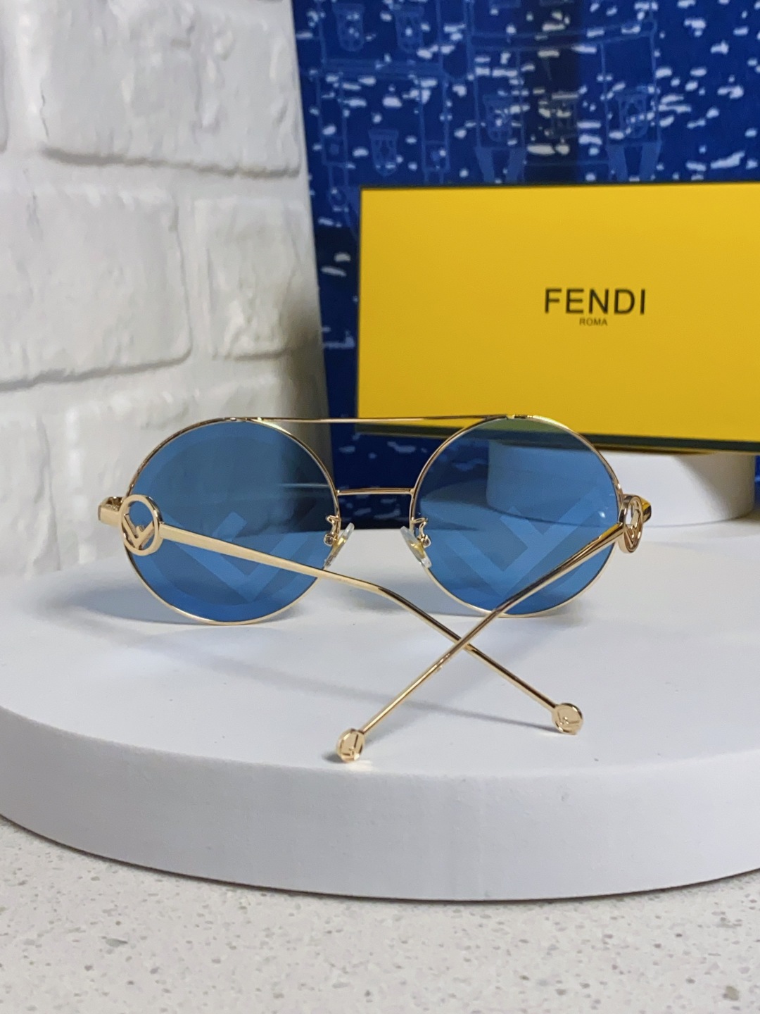 Fendi芬迪 2025新款赛博朋克未来感双梁圆形窄框墨镜男女潮人小脸显瘦嘻哈太阳眼镜