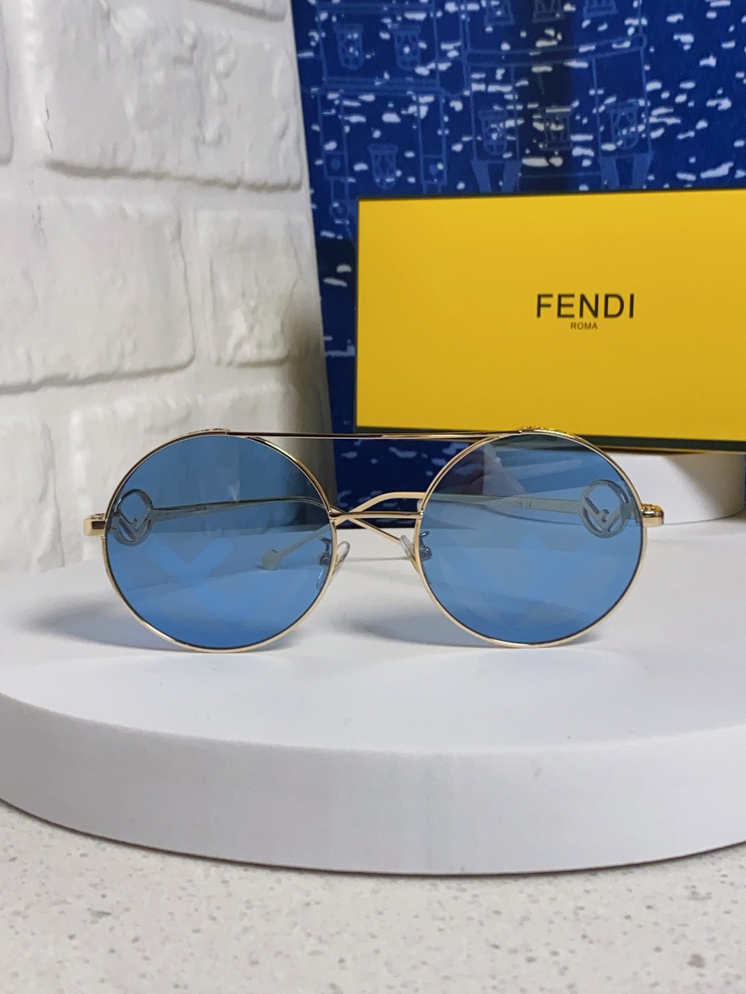 Fendi芬迪 2025新款赛博朋克未来感双梁圆形窄框墨镜男女潮人小脸显瘦嘻哈太阳眼镜