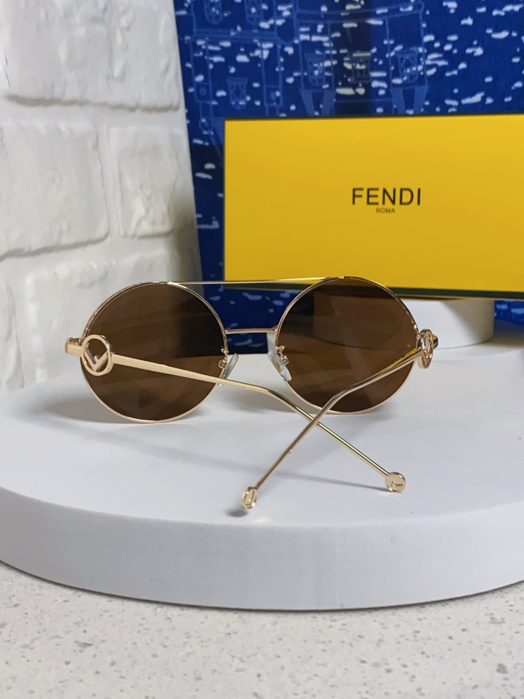 Fendi芬迪 2025新款赛博朋克未来感双梁圆形窄框墨镜男女潮人小脸显瘦嘻哈太阳眼镜