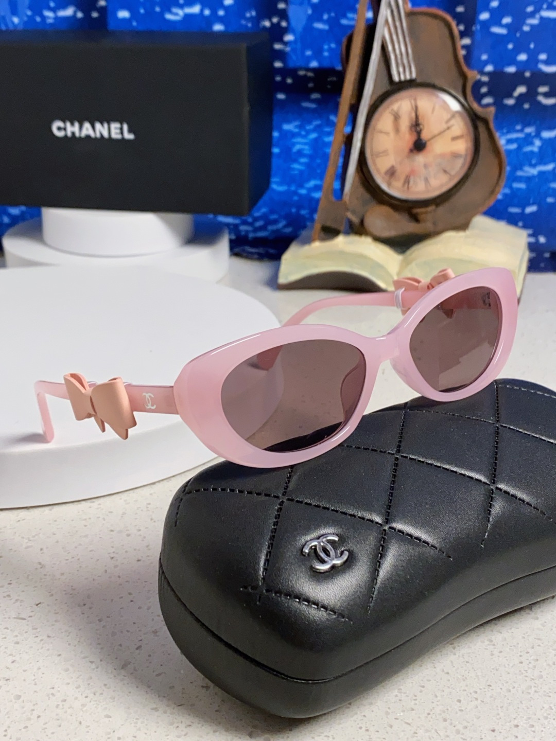 Chanel香奈儿 2025新款辛芷蕾同款墨镜高级版韩版可拆卸蝴蝶结防晒猫眼小香太阳眼镜CH9181