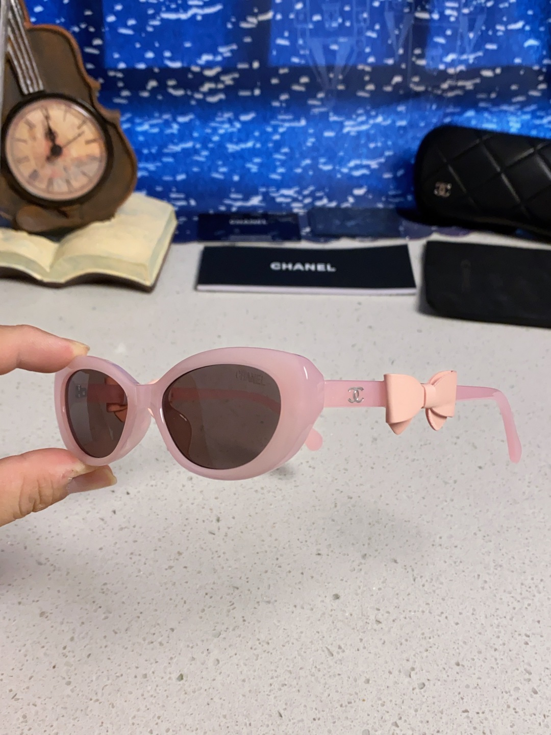 Chanel香奈儿 2025新款辛芷蕾同款墨镜高级版韩版可拆卸蝴蝶结防晒猫眼小香太阳眼镜CH9181