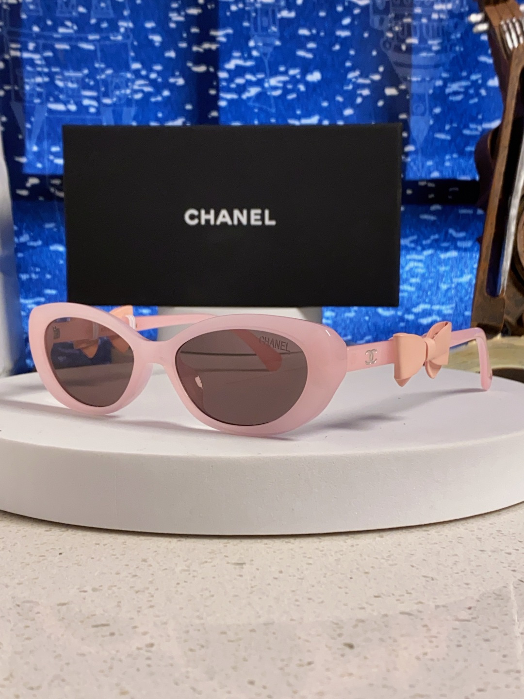 Chanel香奈儿 2025新款辛芷蕾同款墨镜高级版韩版可拆卸蝴蝶结防晒猫眼小香太阳眼镜CH9181