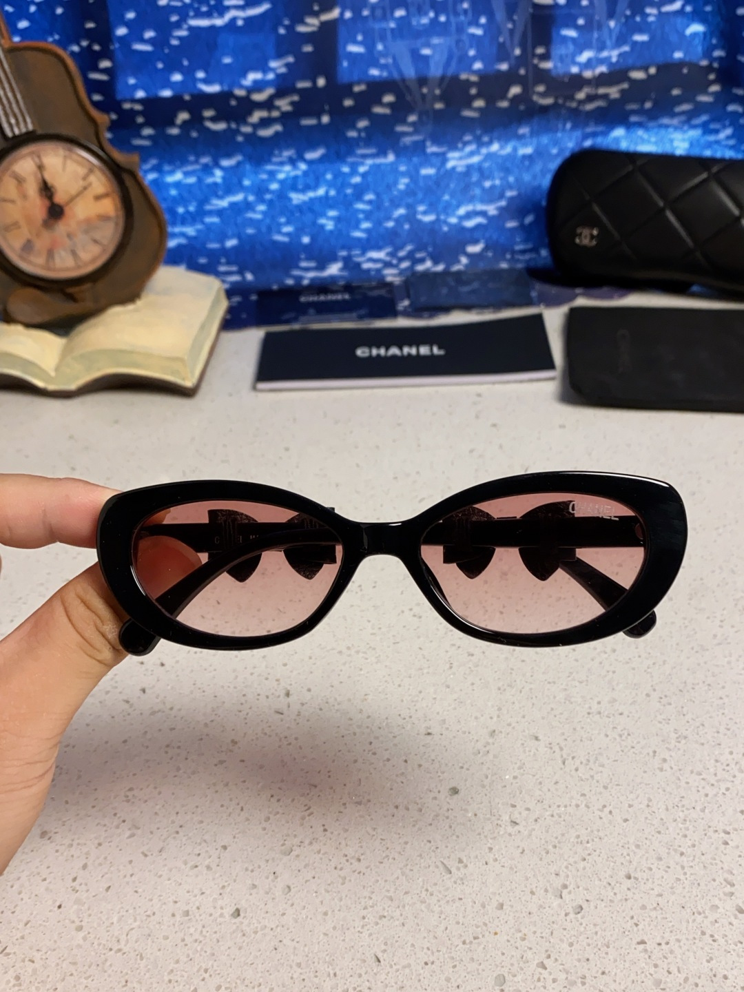 Chanel香奈儿 2025新款辛芷蕾同款墨镜高级版韩版可拆卸蝴蝶结防晒猫眼小香太阳眼镜CH9181