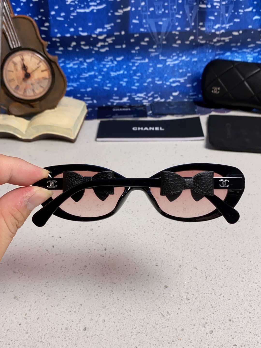Chanel香奈儿 2025新款辛芷蕾同款墨镜高级版韩版可拆卸蝴蝶结防晒猫眼小香太阳眼镜CH9181