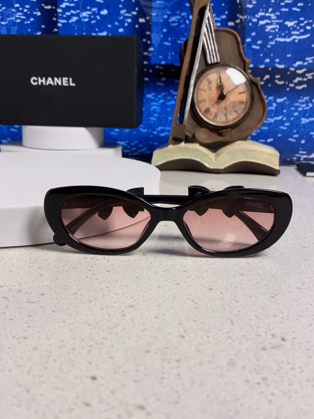 Chanel香奈儿 2025新款辛芷蕾同款墨镜高级版韩版可拆卸蝴蝶结防晒猫眼小香太阳眼镜CH9181