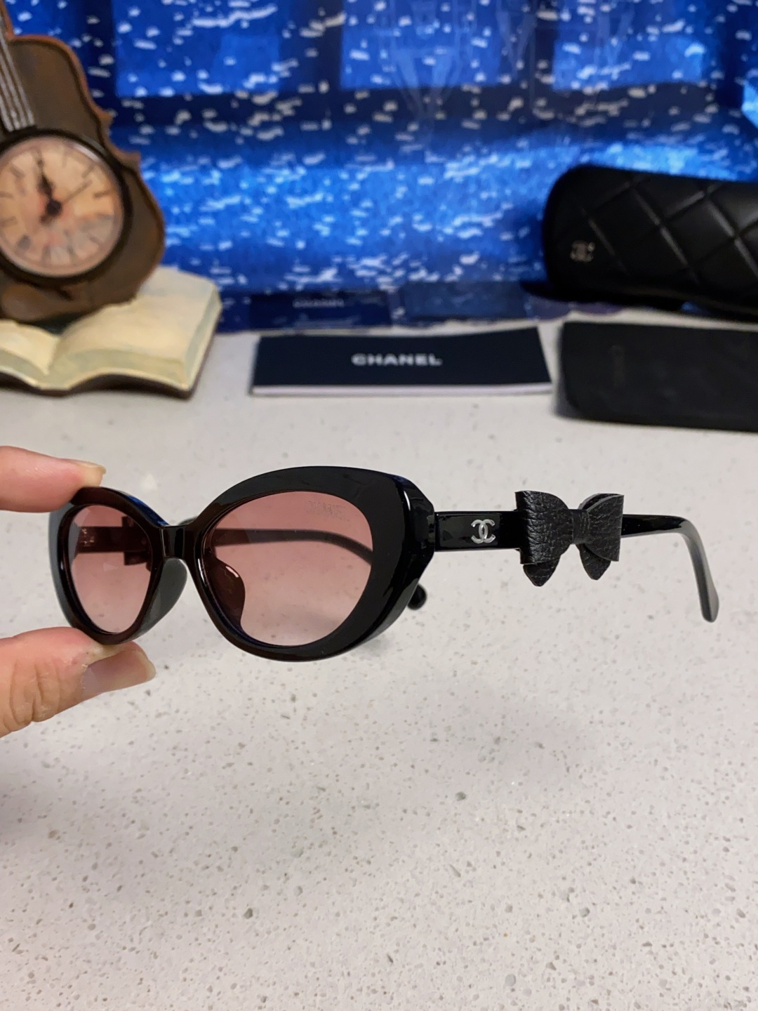 Chanel香奈儿 2025新款辛芷蕾同款墨镜高级版韩版可拆卸蝴蝶结防晒猫眼小香太阳眼镜CH9181