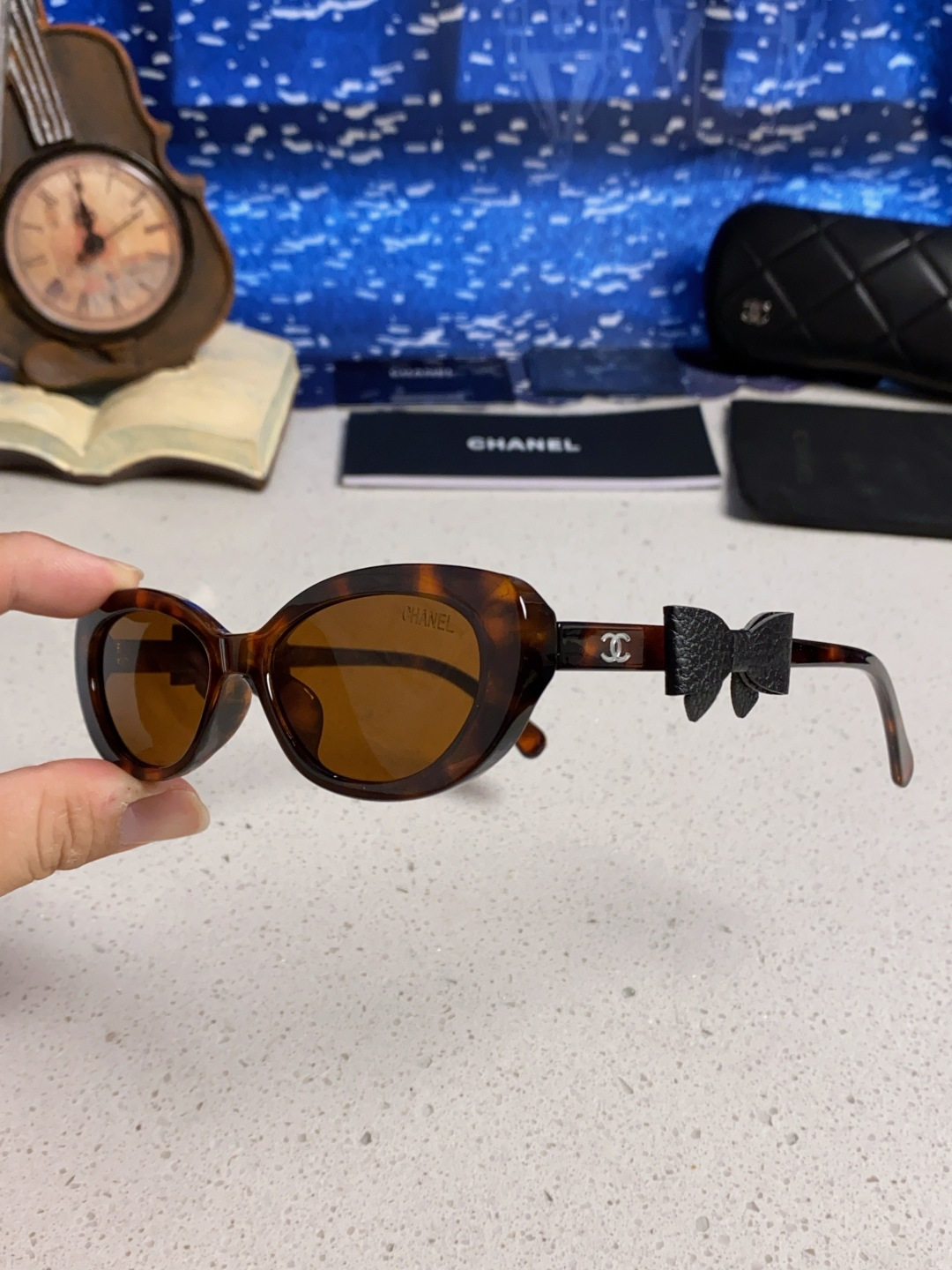 Chanel香奈儿 2025新款辛芷蕾同款墨镜高级版韩版可拆卸蝴蝶结防晒猫眼小香太阳眼镜CH9181